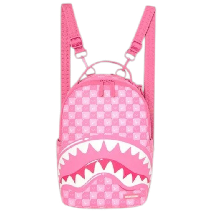 Sprayground PINK NEW CHECK FACES MINI BACKPACK