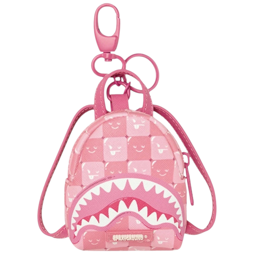 Sprayground PINK NEW CHECK FACES BACKPACK KEYCHAIN
