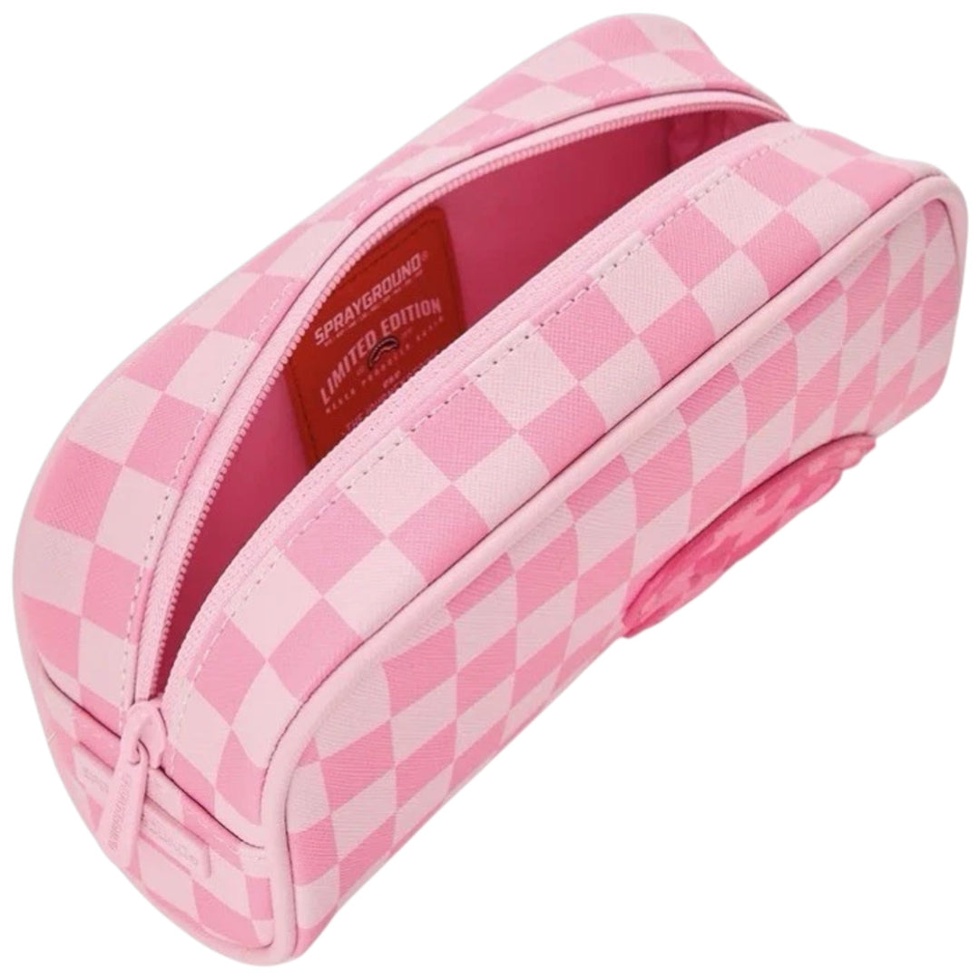 Sprayground PINK NEW CHECK FACES PENCIL POUCH