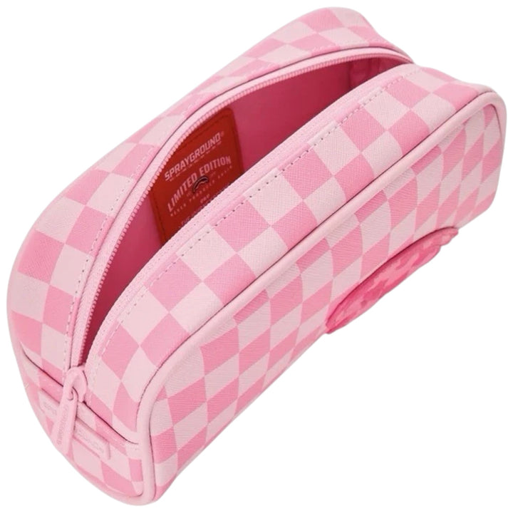 Sprayground PINK NEW CHECK FACES PENCIL POUCH