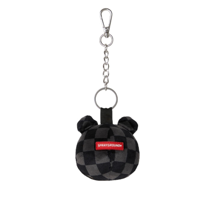Sprayground GREY CHECKER BEAR HEAD KEYCHAIN