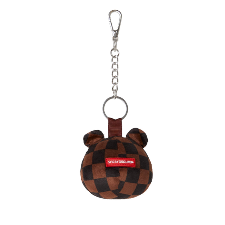 Sprayground BROWN CHECKER BEAR HEAD KEYCHAIN