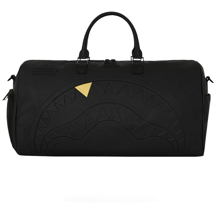 Sprayground BLACKED OUT EMBOSSED GOLD TOOTH DUFFLE