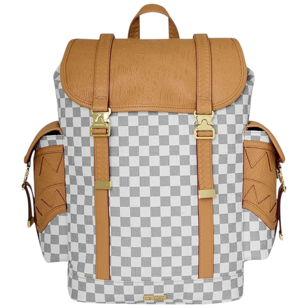 Sprayground EMBOSSED CREAM CHECK MONTE CARLO BACKPACK