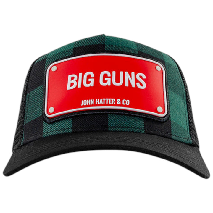 John Hatter Big Guns Hat Green And Black Plaid