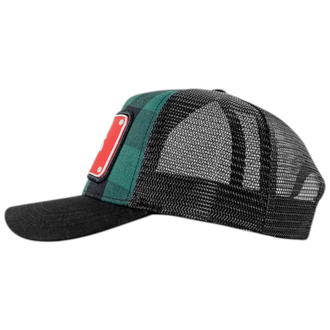 John Hatter Big Guns Hat Green And Black Plaid