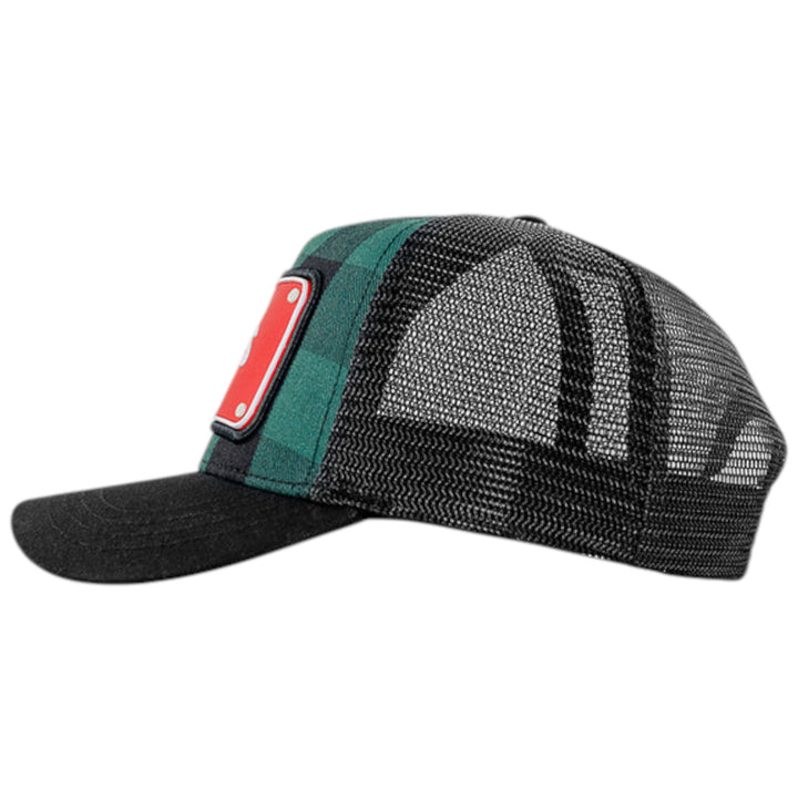 John Hatter Big Guns Hat Green And Black Plaid