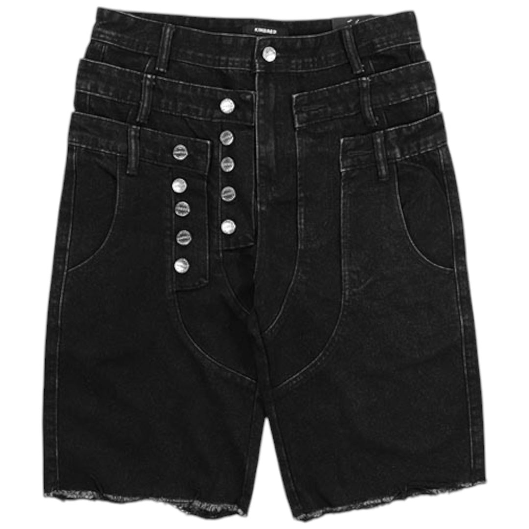 Kindred KD2249S 3 Layers Denim Short Washed Black