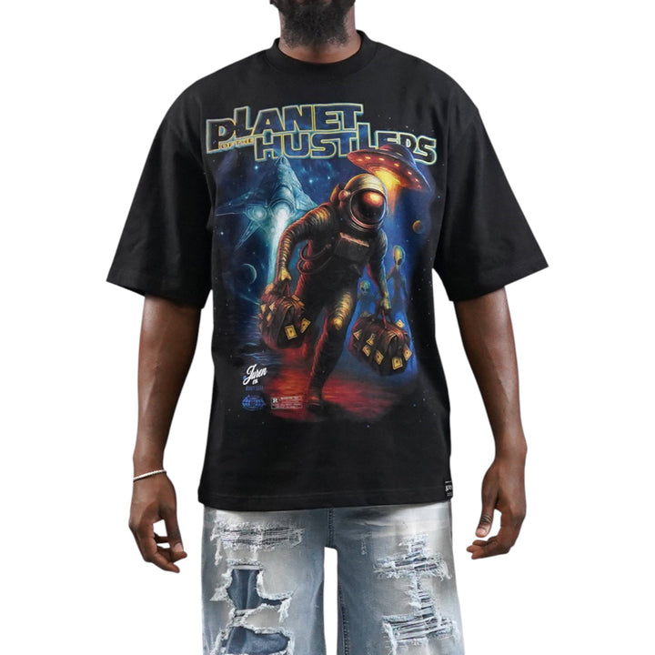 Juren Planet Of The Hustlers Black Shirt Big & Tall
