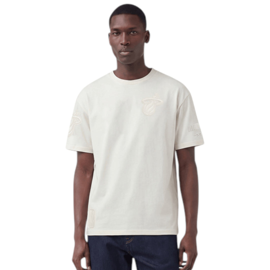 Pro Standard Miami Heat CJ Drop Shoulder Tee Eggshell