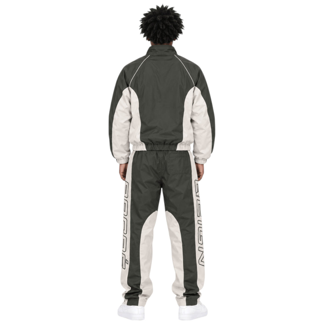 Sacre Reign Nylon Jacket And Trackpant Set Olive