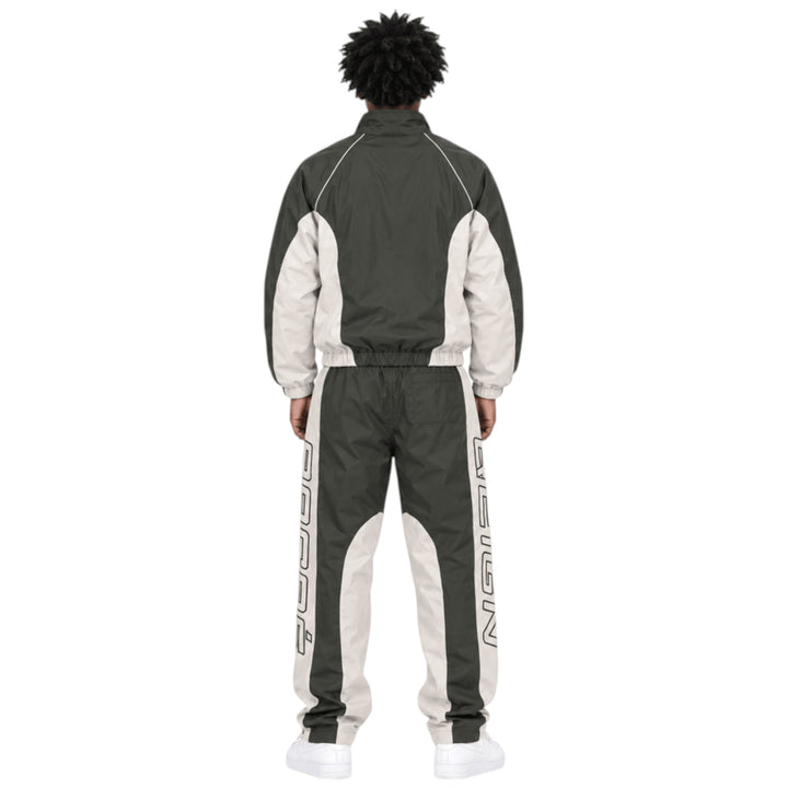 Sacre Reign Nylon Jacket And Trackpant Set Olive