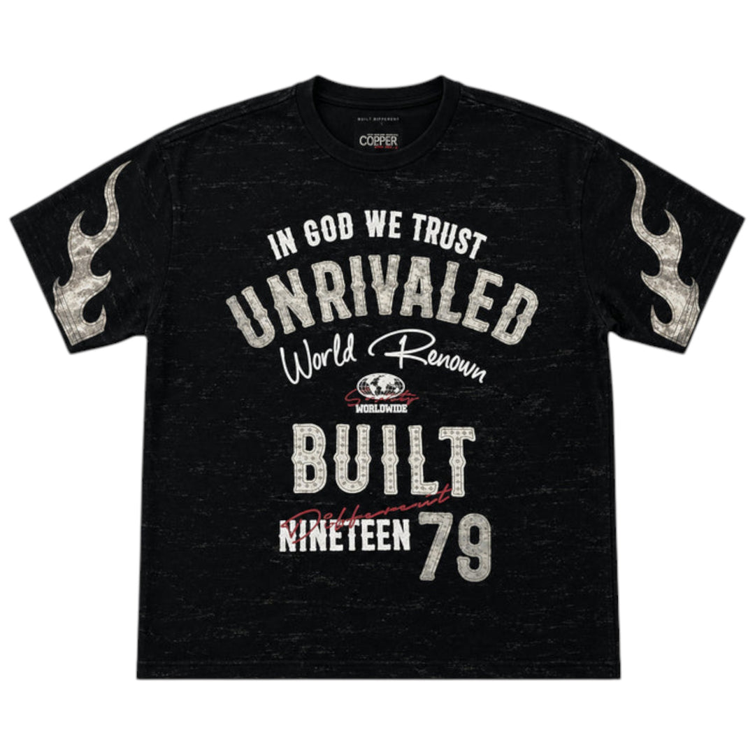 Copper Rivet In God We Trust Tee Black