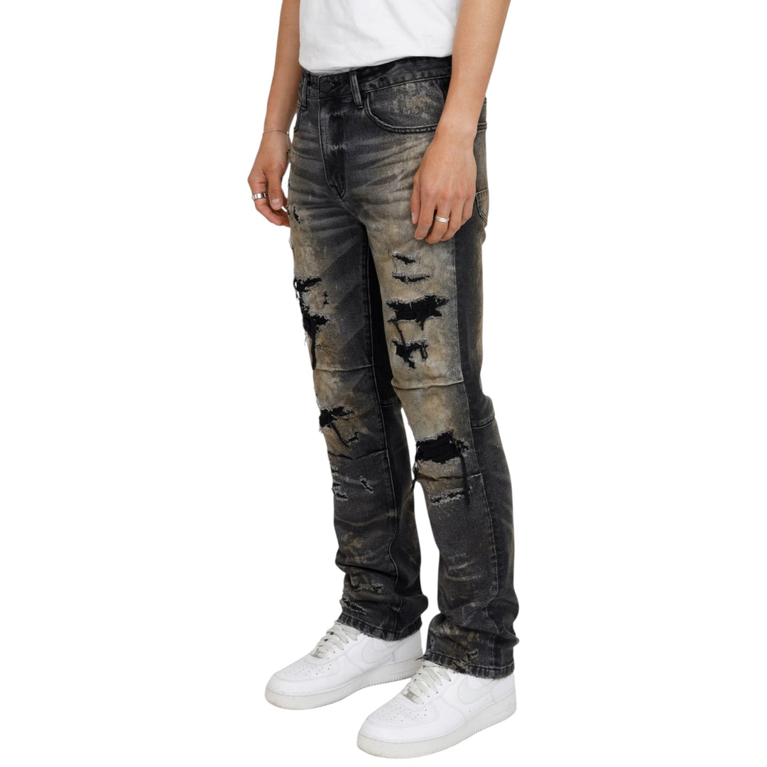 Smoke Rise Heavy Rip & Repair Jean Ascent Black