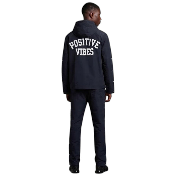 Kindred Chenille Patches Nylon Zipper Hoodie Black