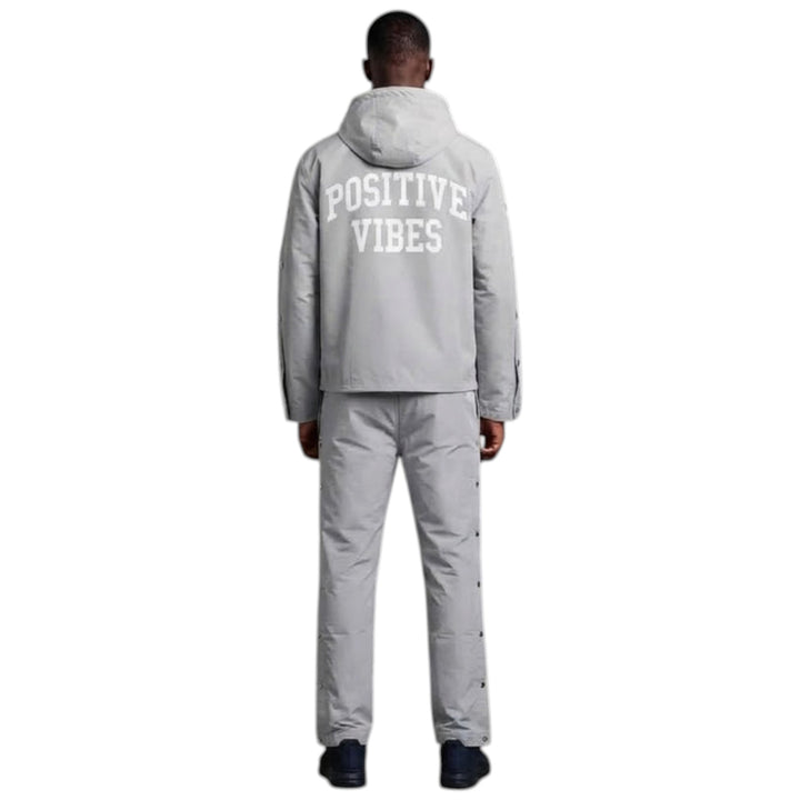 Kindred Chenille Patches Nylon Zipper Hoodie Grey