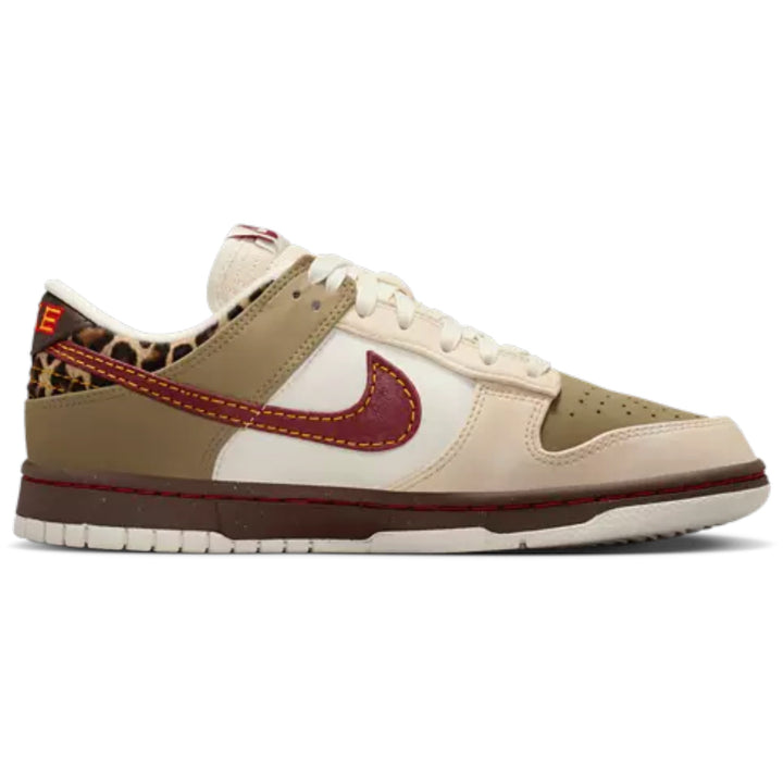 Nike Wmns Dunk Low Retro Khaki Team Red Pearl ...
