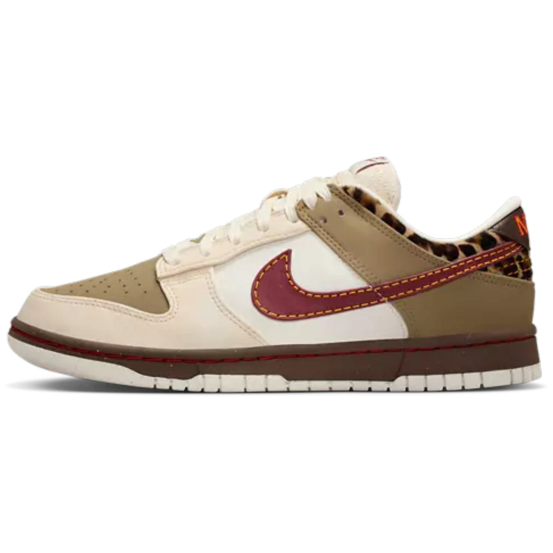 Nike Wmns Dunk Low Retro Khaki Team Red Pearl ...