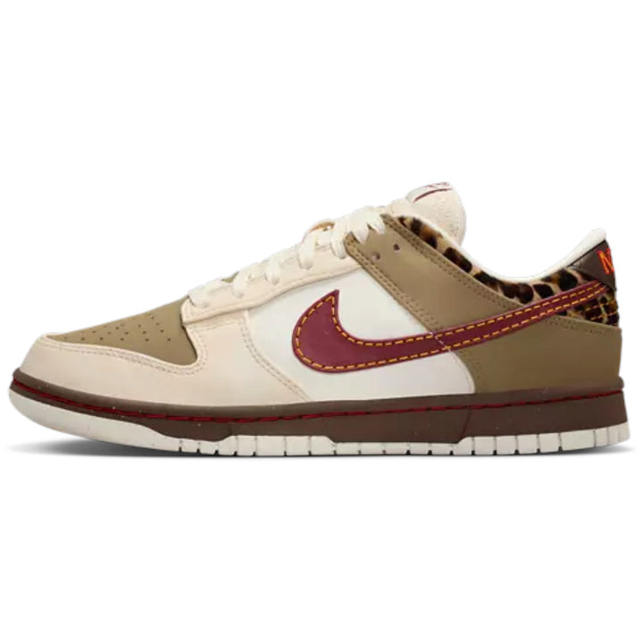 Nike Wmns Dunk Low Retro Khaki Team Red Pearl ...