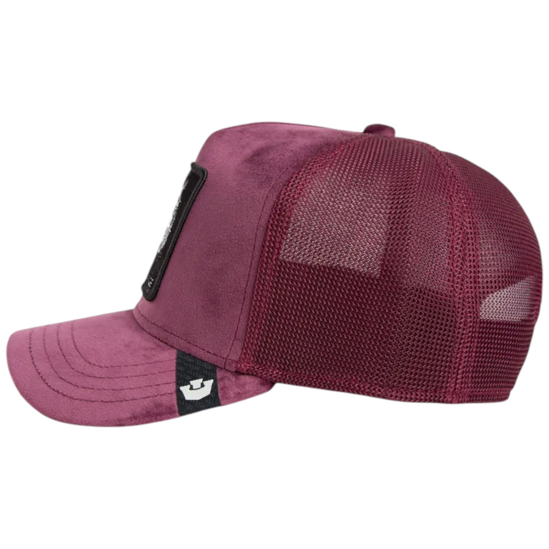 Goorin Velour Tiger Fall 25 Hat Burgundy