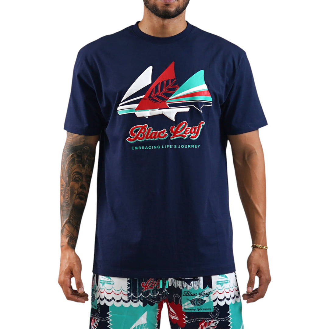 Blac Leaf Embracing Life's Journey Shirt Navy Big & Tall