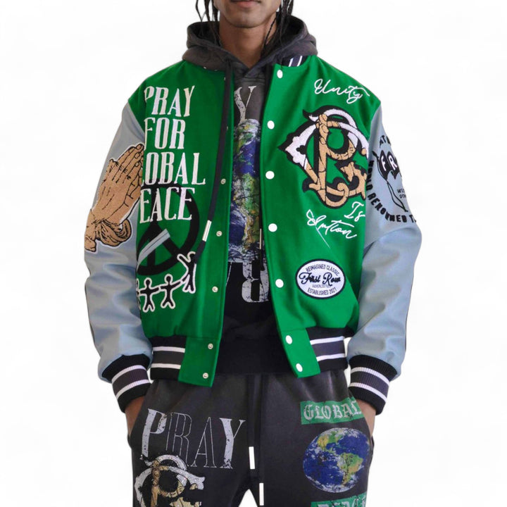 First Row Global Peace Multi Patches Jacket