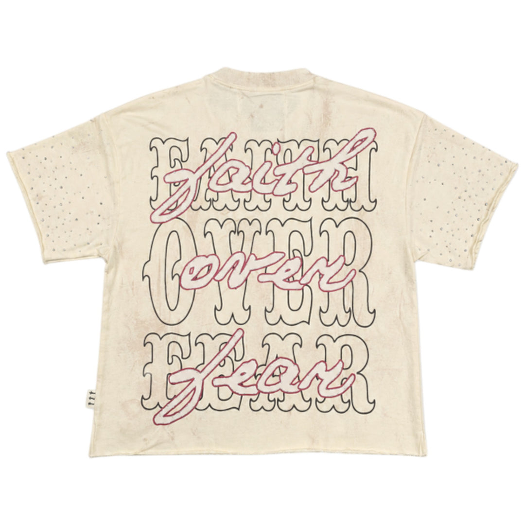 BKYS T1528 Faith Cropped Tee Off White