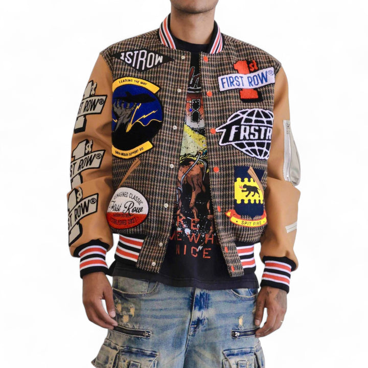 First Row All Over Logo Patches Jacket