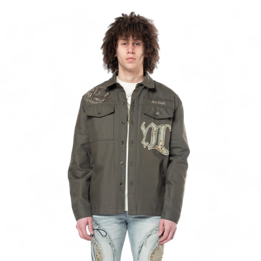 Smoke Rise Regular Collar LS Overshirt Thyme Olive