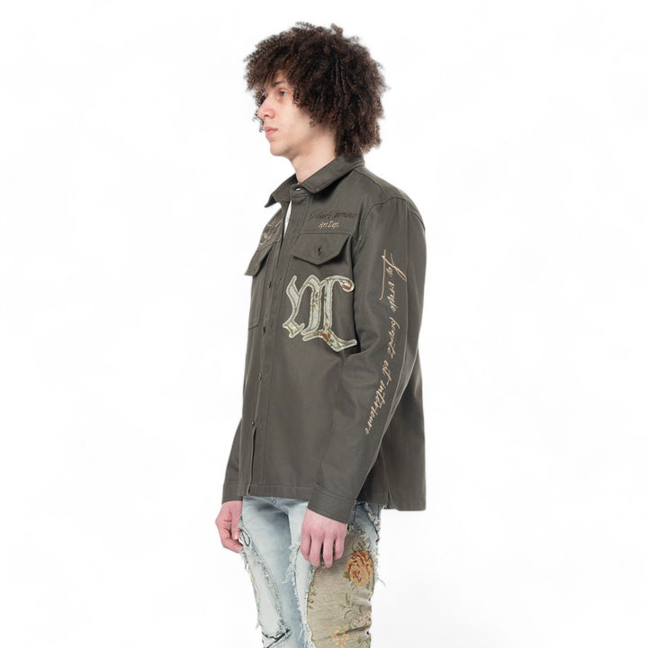 Smoke Rise Regular Collar LS Overshirt Thyme Olive