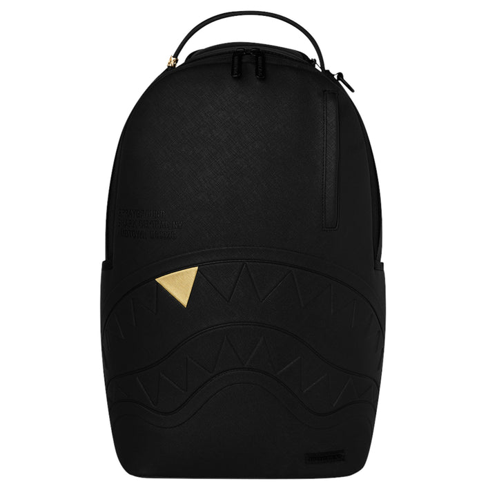 Sprayground BLACKED OUT EMBOSSED GOLD TOOTH DLXSV BACKPACK