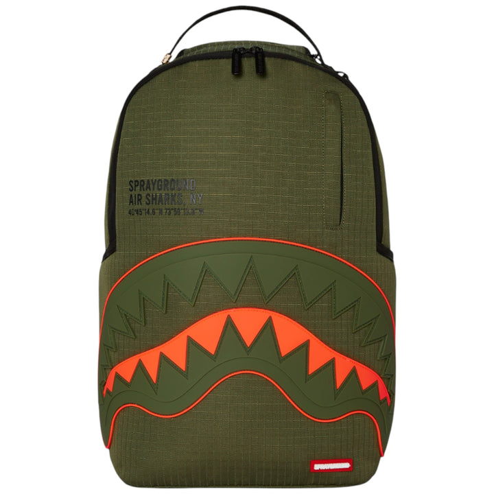 Sprayground Summer '25 NYLON SHARK CENTRAL ARMY DLX-RIPSTOP BACKPACK
