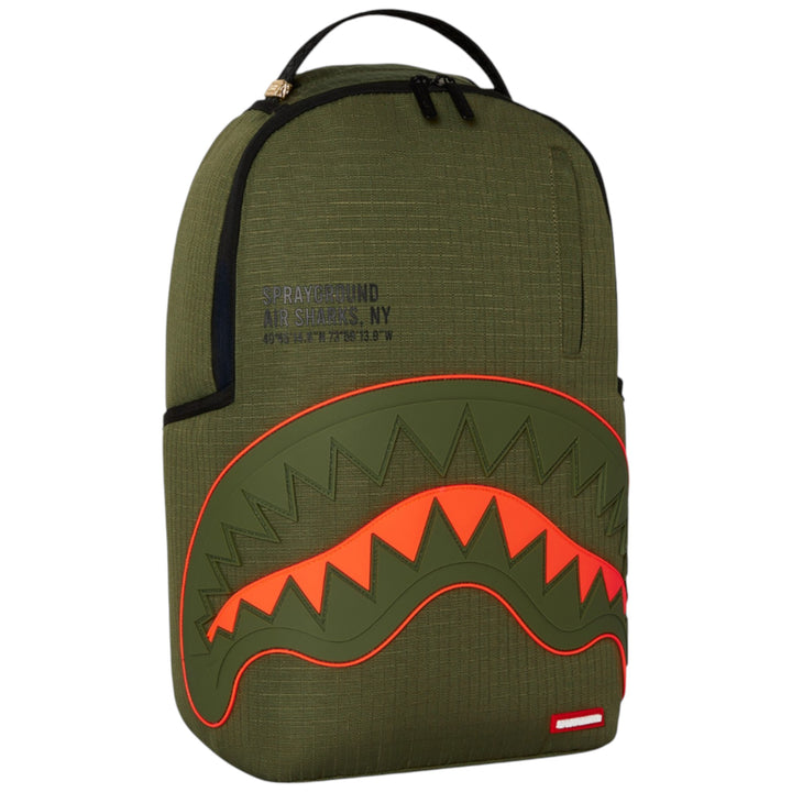 Sprayground Summer '25 NYLON SHARK CENTRAL ARMY DLX-RIPSTOP BACKPACK