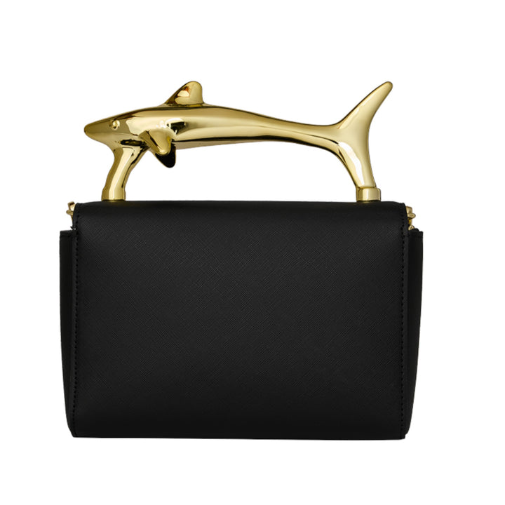 Sprayground BLACKED OUT EMBOSSED GOLD SHARK HANDBAG