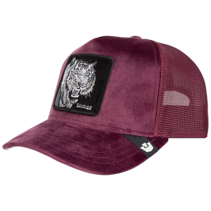 Goorin Velour Tiger Fall 25 Hat Burgundy