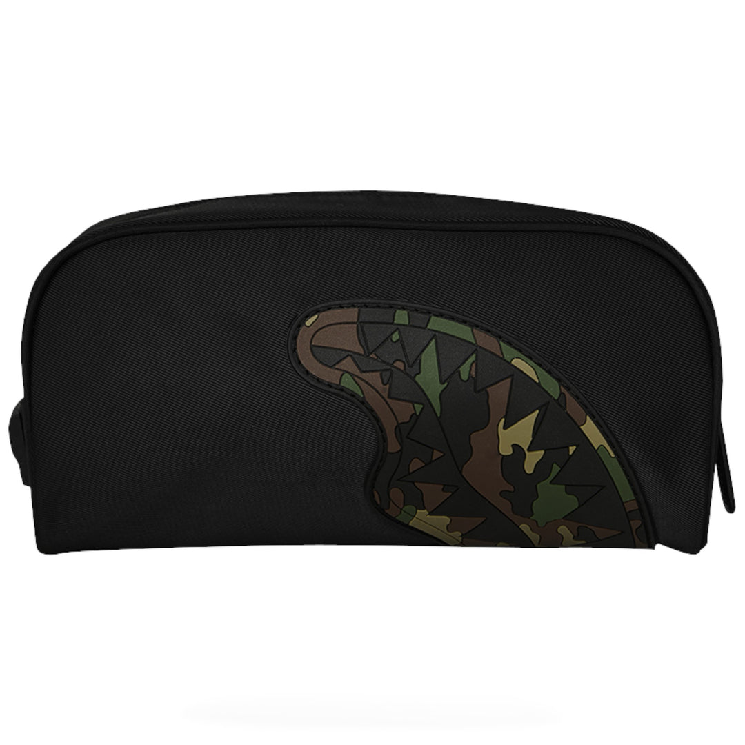 Sprayground SHARK CENTRAL BLACK NYLON CAMO EMBOSSED SHARK POUCH