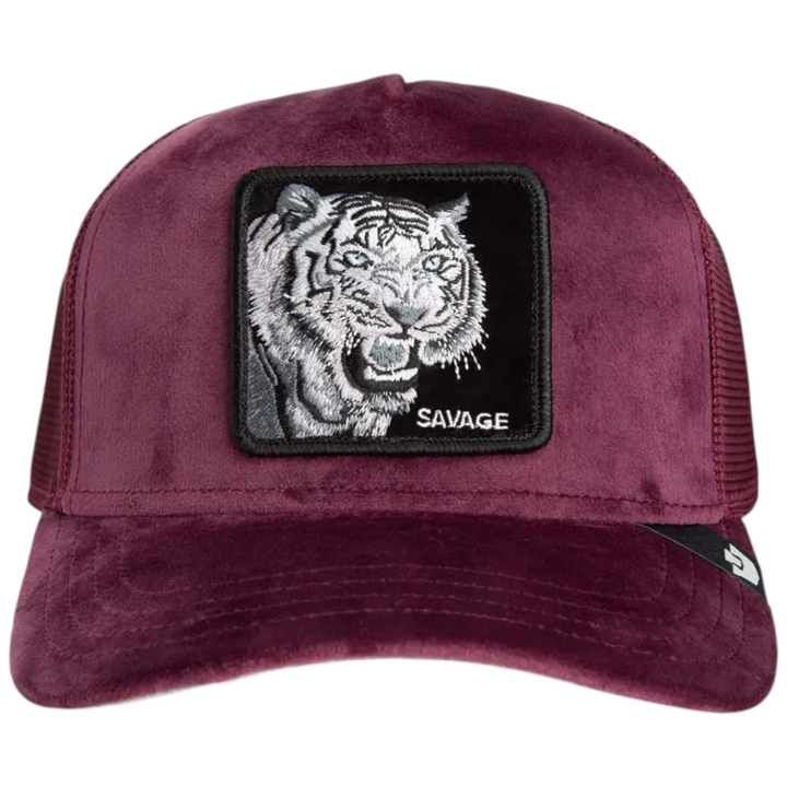 Goorin Velour Tiger Fall 25 Hat Burgundy