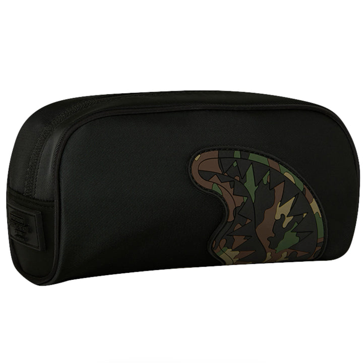 Sprayground SHARK CENTRAL BLACK NYLON CAMO EMBOSSED SHARK POUCH