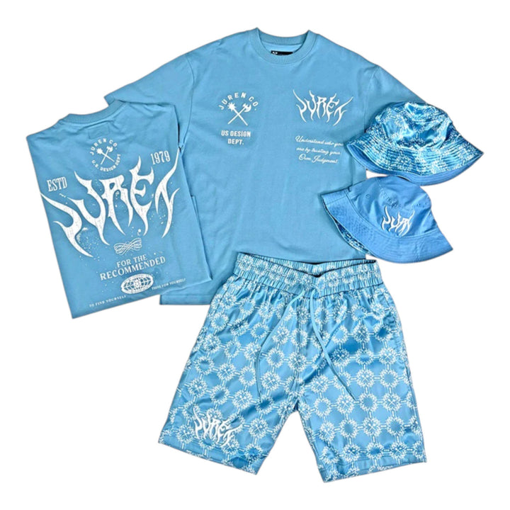 Juren Friso Reversible Bucket Hat Frost, Design Dept T-Shirt Frost, Friso AOP Knit Shorts Frost(Sneakers not Included) Outfit Combo