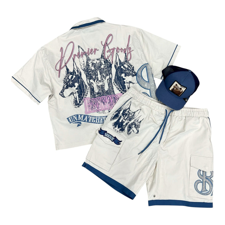 Premier Crop Button Up Natural & Smoke Rise Premier Short Natural (Hat not included)  Outfit Combo