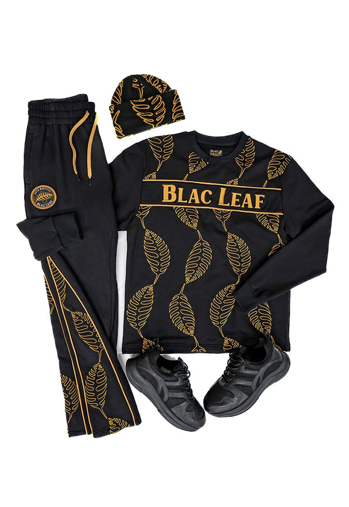 Blac leaf  Twilight Vine AOP Beanie, Premium Embroidered Leaf Pattern Crewneck, Premium Embroidered Leaf Pattern Jogger And G7 X  Dominion X  Outfit combo