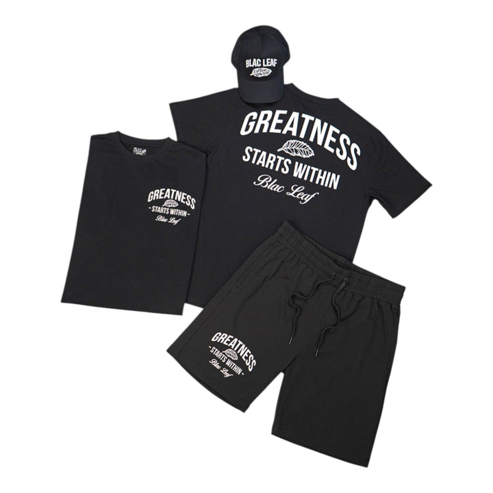 Blac Leaf Greatness Starts Within Trucker Hat, Greatness Starts Within Shirt , Greatness Starts Within Shorts   Outfit Combo