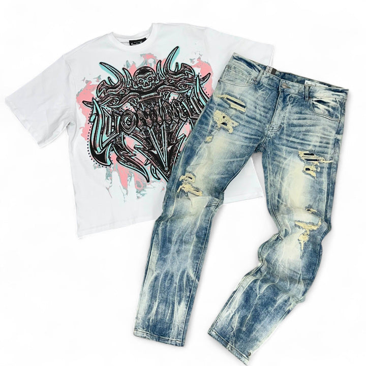 Smoke Rise Lumimous Tee & Smoke Rise Vintage Wash Jeans Mojave Blue  Outfit Combo