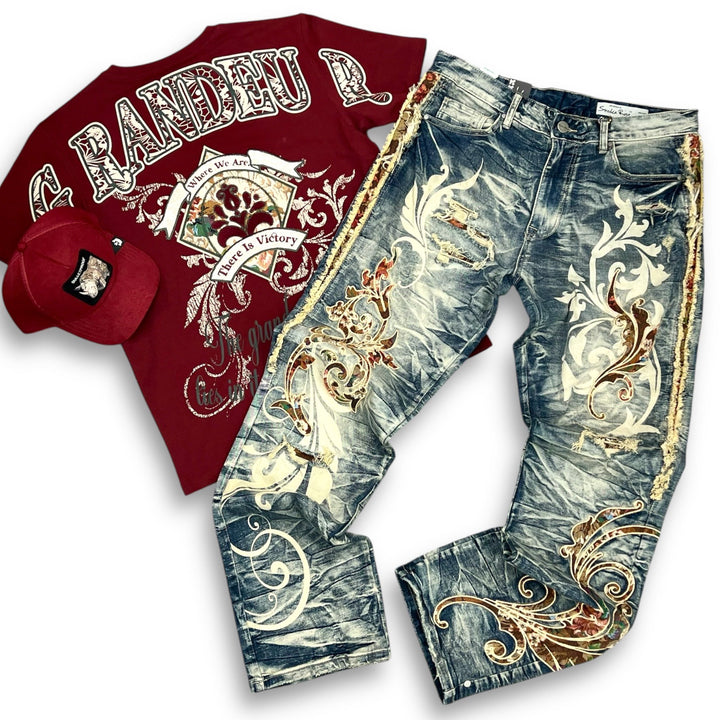 The Suede Rhino Hat, Academy Tee Syrah, Smoke Rise Academy Jean  Outfit Combo