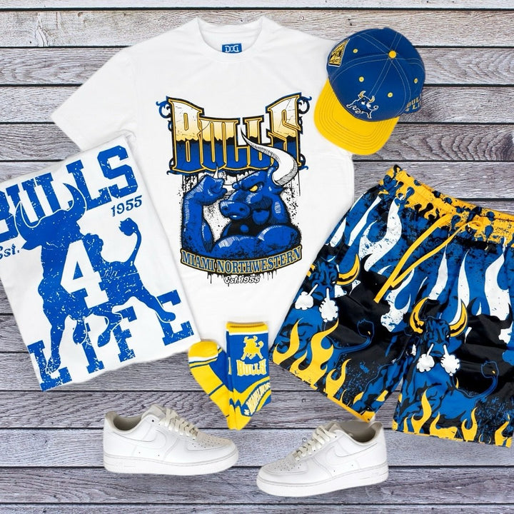 District Of Dade Miami Northwestern Bulls 4 Life Tee White outfit combo