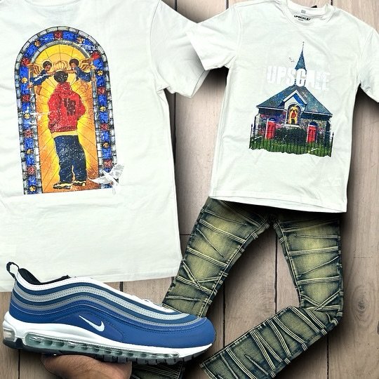 Upscale Minted Church Tee White Outfit