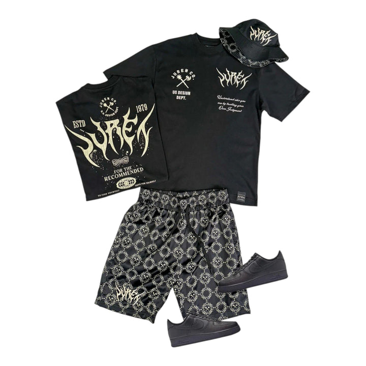 Juren Friso Reversible Bucket Hat , Design Dept. Tee, Friso AOP Knit Shorts (Sneakers not Included)   Outfit Combo