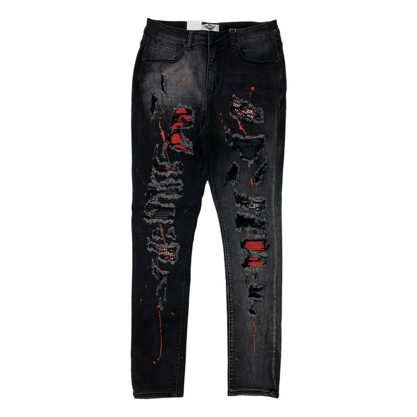 FERRARI MASSARI Samurai Drip Red Jean – Purple Carpet Miami