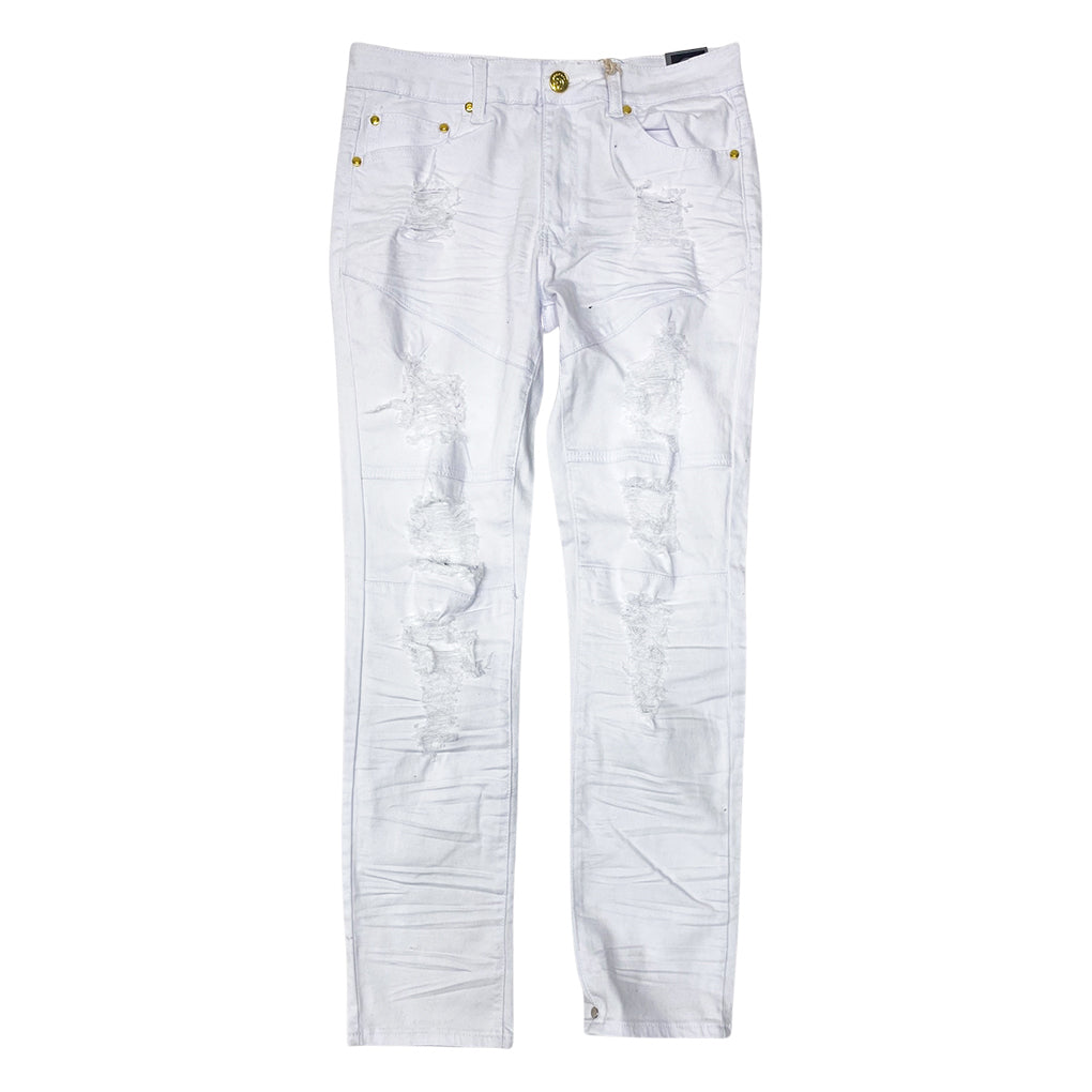 Argonaut Ripped Twill White Jean
