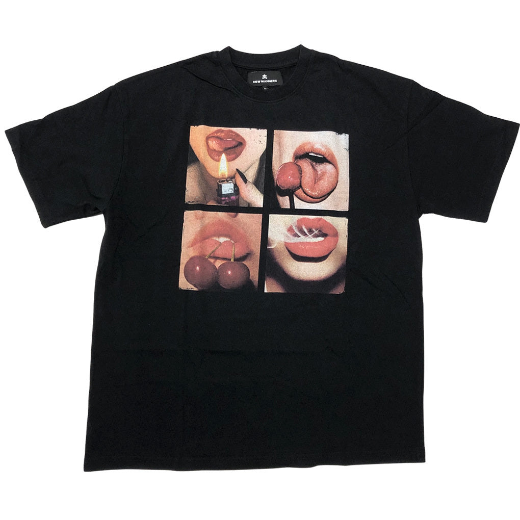 New Manners Red Lips Tee